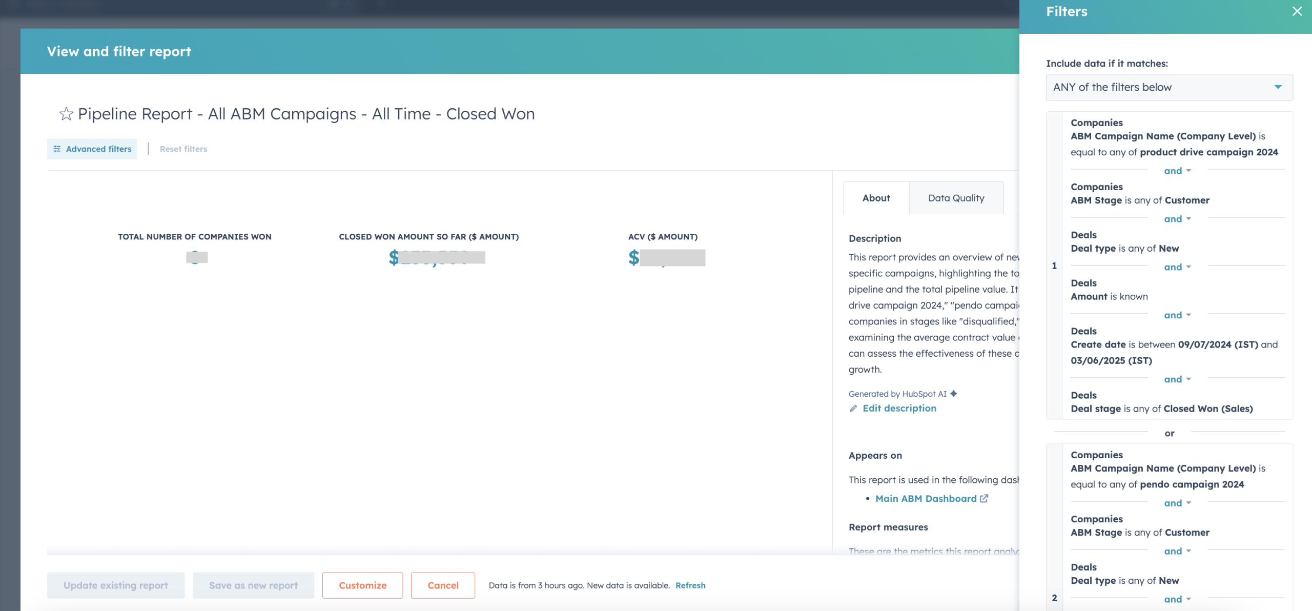 Closed won report ABM