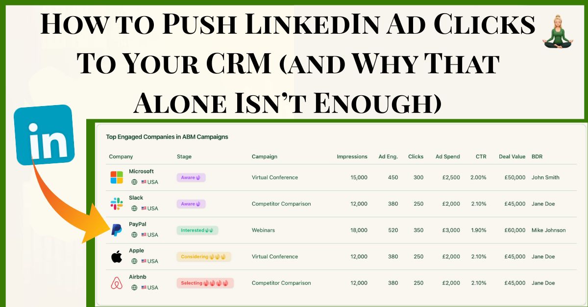 How to Push LinkedIn Ad Clicks To Your CRM (and Why That Alone Isn’t Enough)