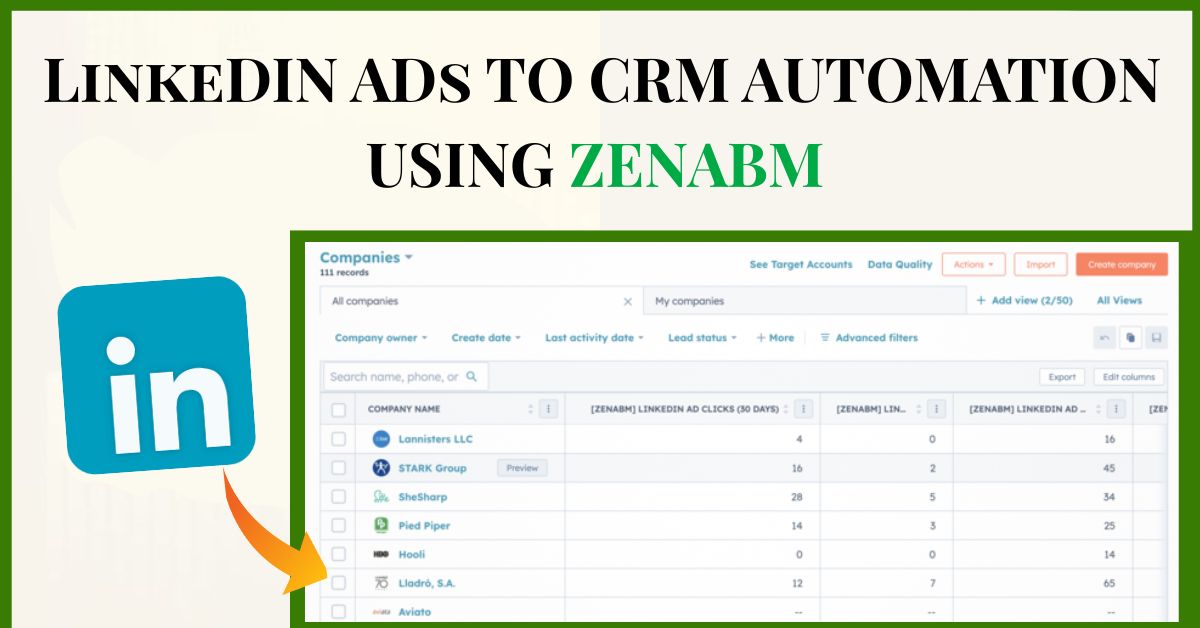 LinkedIn ads to CRM automation using ZenABM