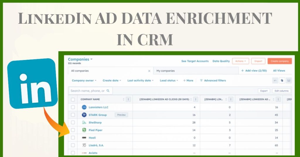 LinkedIn ad data enrichment in CRM
