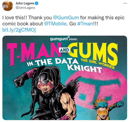 Comic book made by GumGum to target-TMobile's CEO who's a fan of Batman