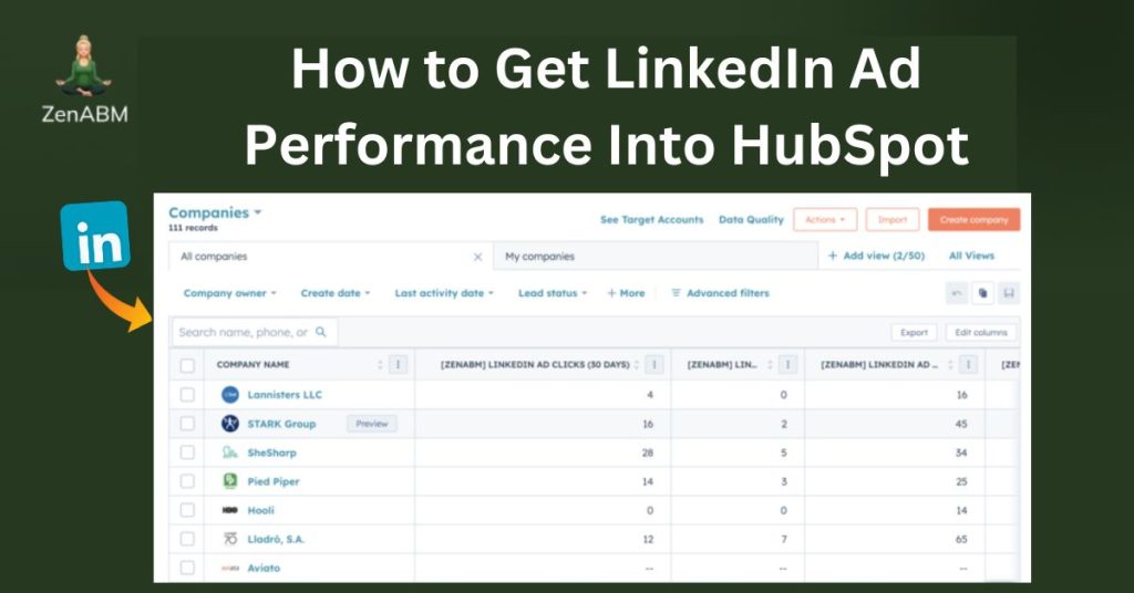 How to Get LinkedIn Ad Performance Into HubSpot