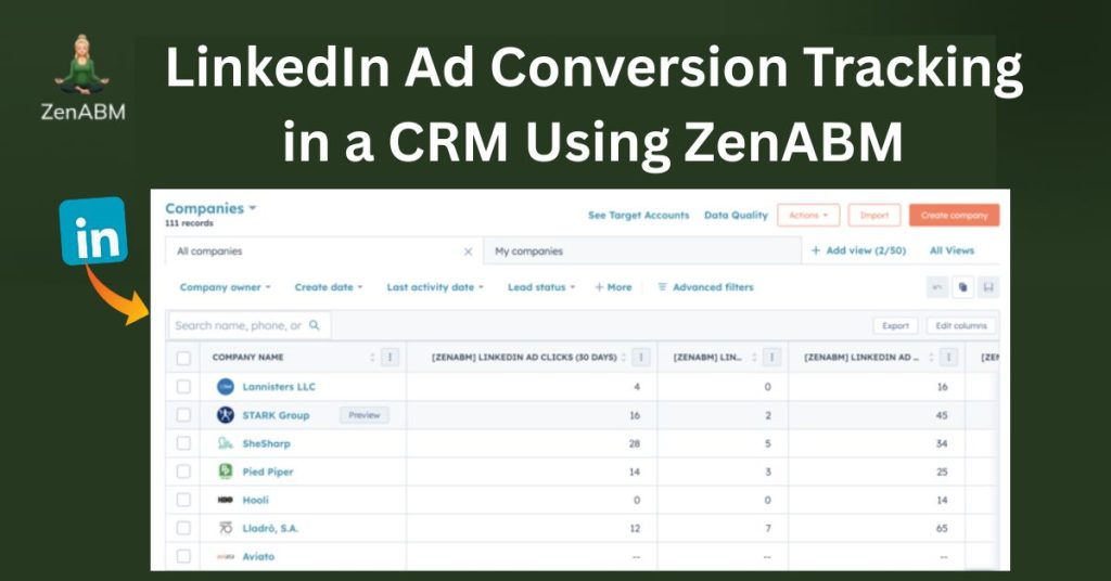 LinkedIn Ad Conversion Tracking in a CRM Using ZenABM