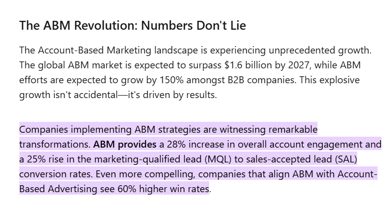 ABM has a higher deal closing rate