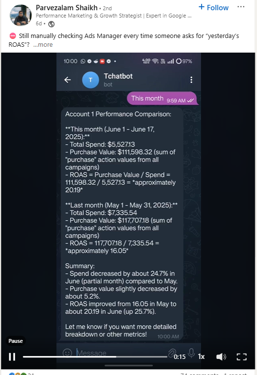 Chatbot for asking questions related to Meta ads ABM performance.