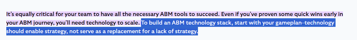 Brandon Redlinger at Demandbase says that tech should enable strategy and not be a replacement for a lack of it.