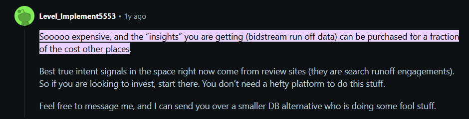 Redditor says Demandbase pricing is too expensive