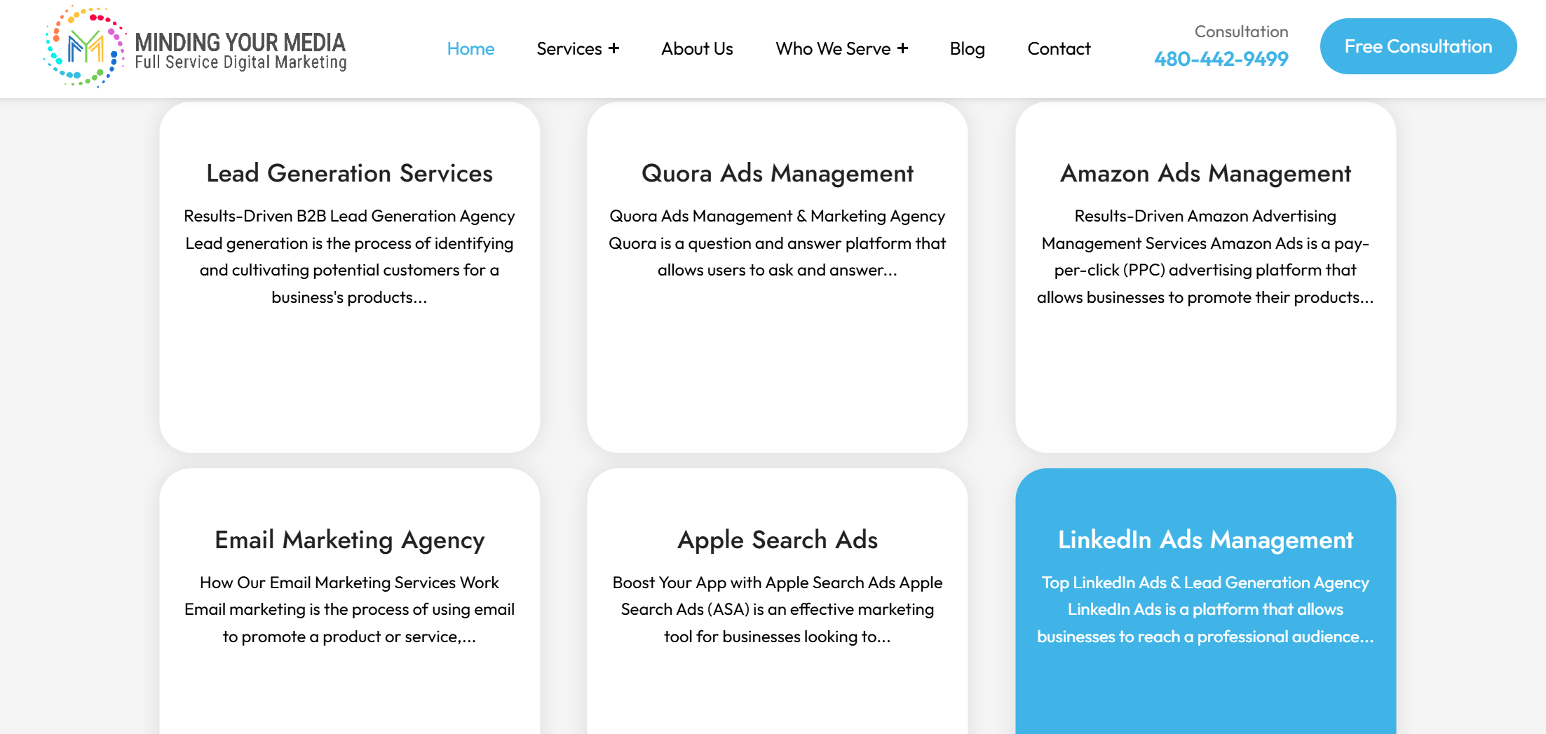 Minding Your Business paid ads services, including LinkedIn