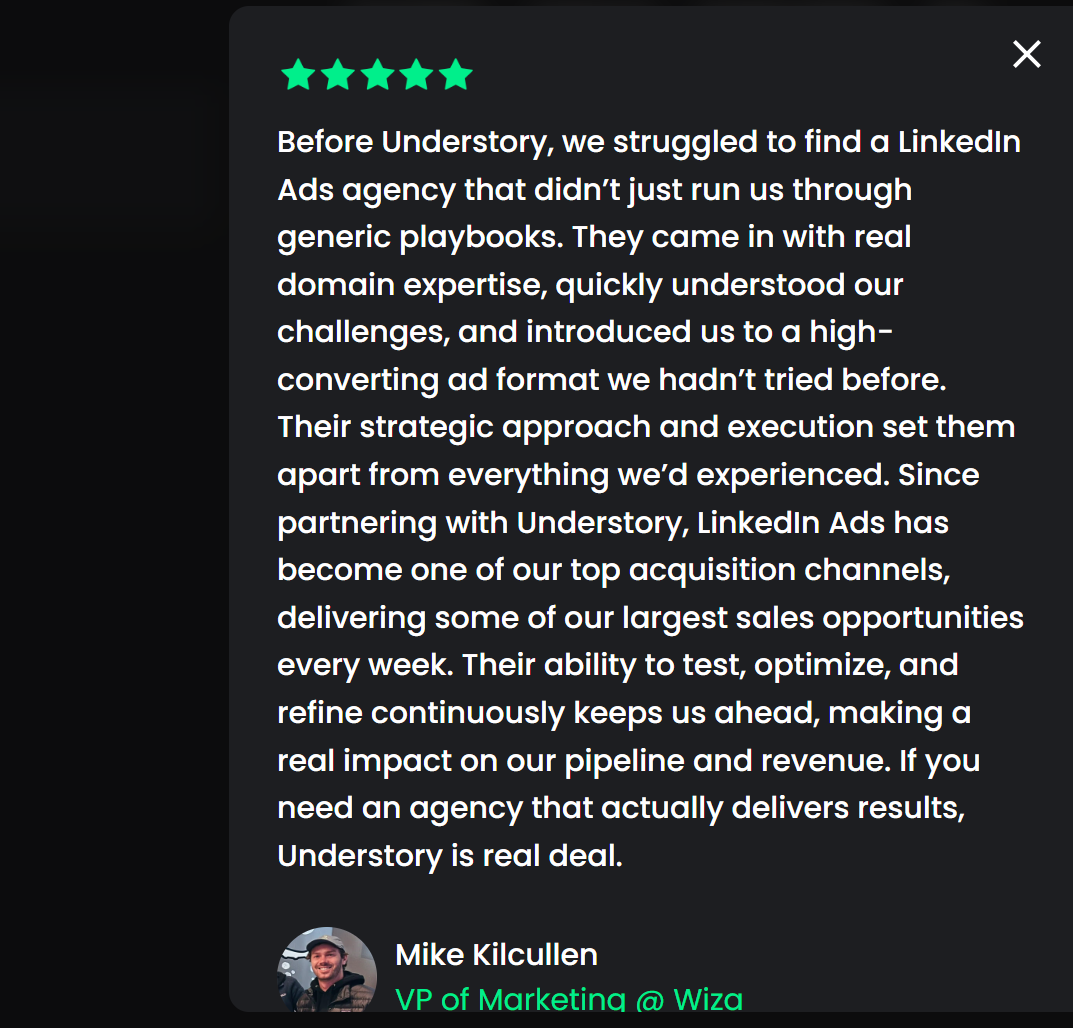 Understory's review on LinkedIn ad management