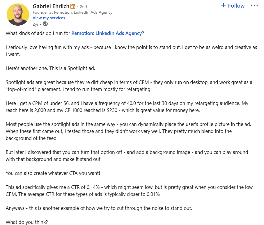 Gabriel Ehrlich on LinkedIn