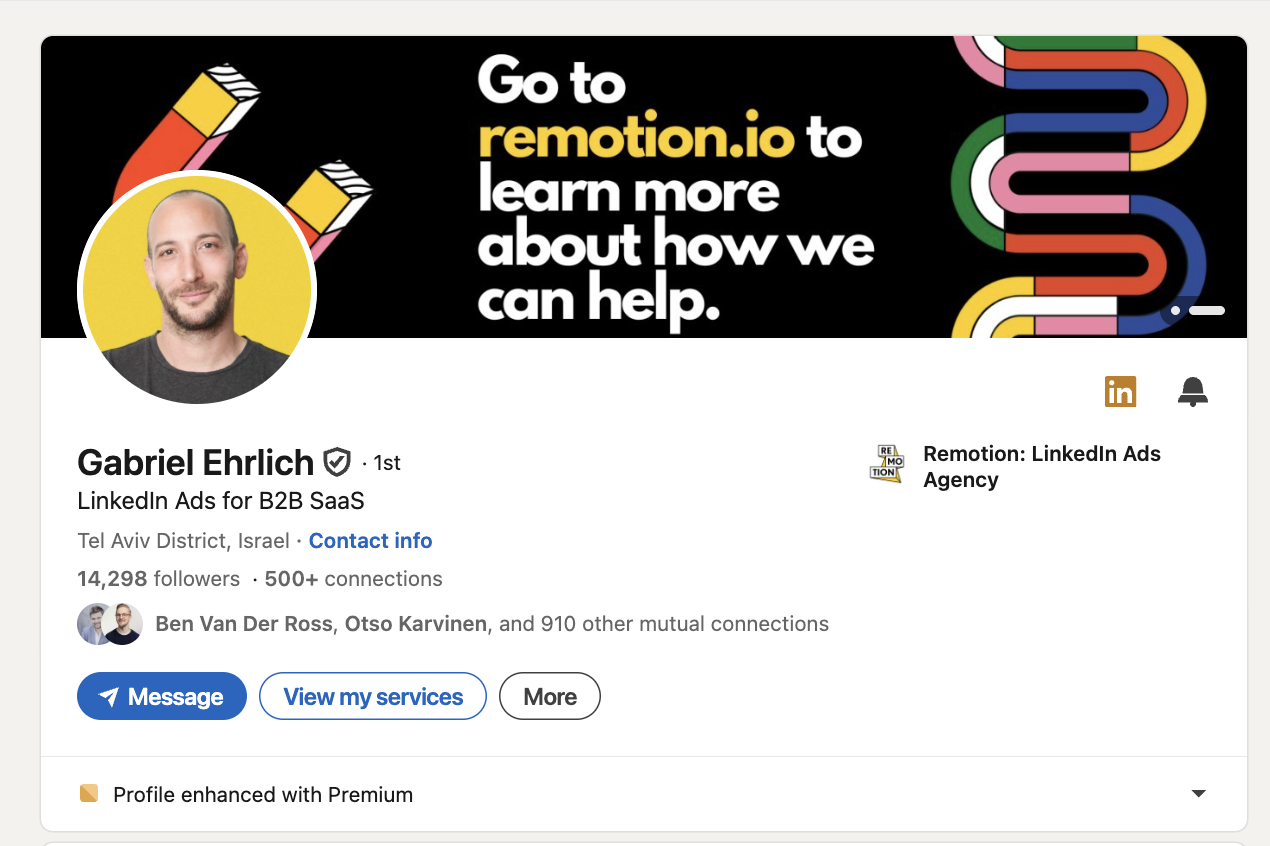 Gabriel Erlich Remotion LinkedIn profile