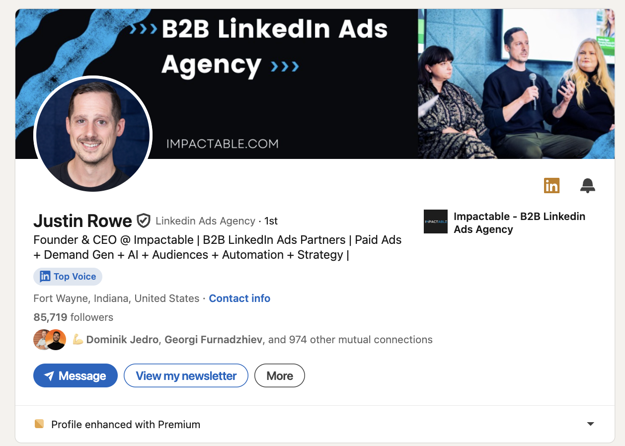 Justin Rowe linkedin profile