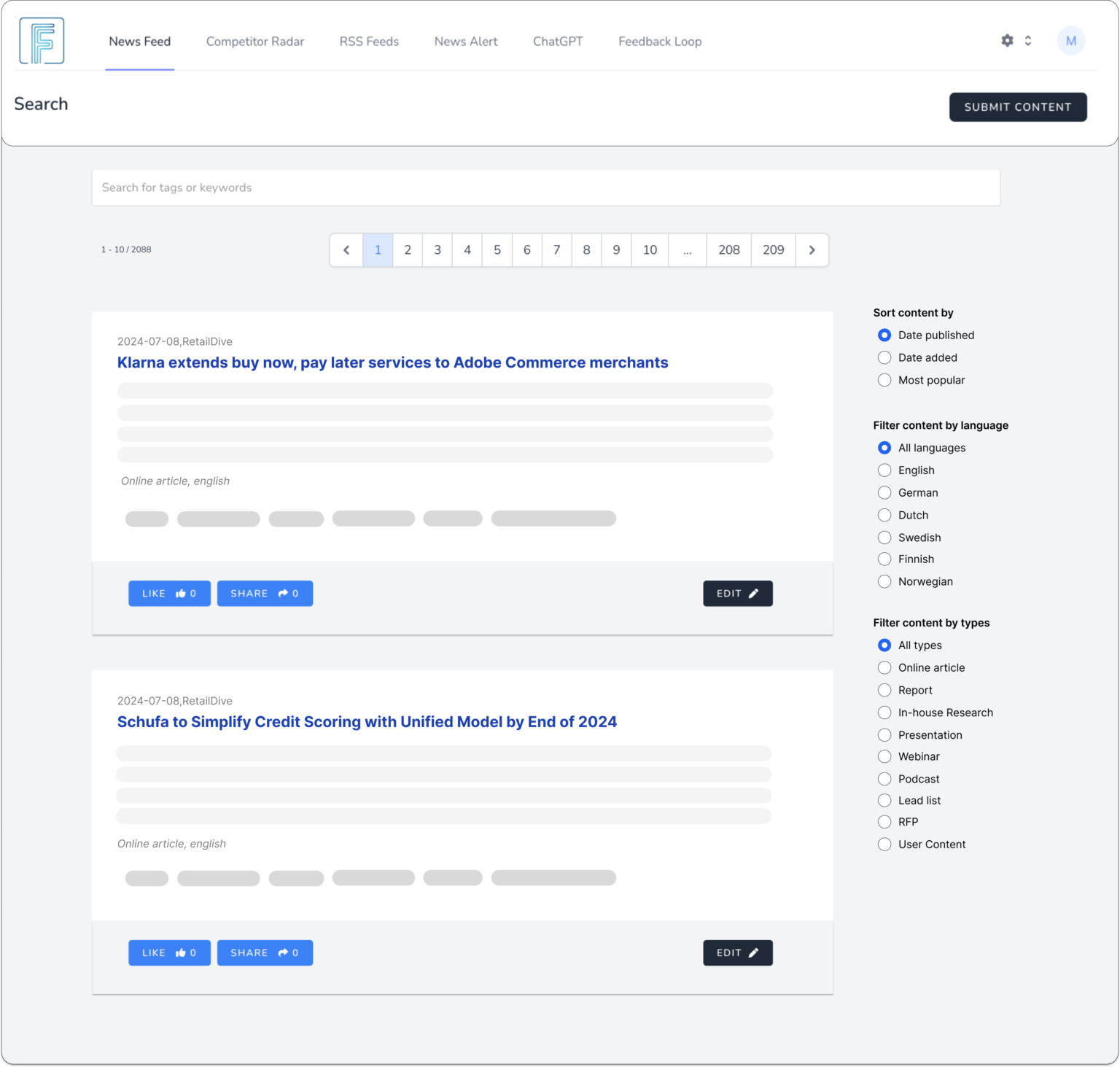News feed in InsightSync's competitor intelligence platform.png