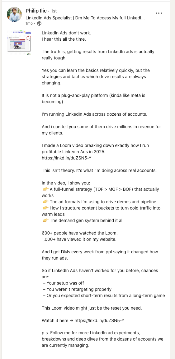 Phillip Ilic - thought leader ads