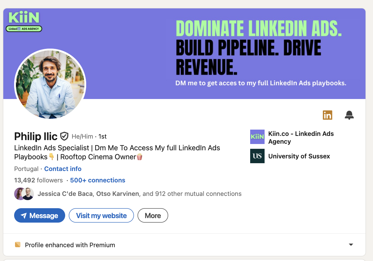 Phillip Ilic linkedin profile