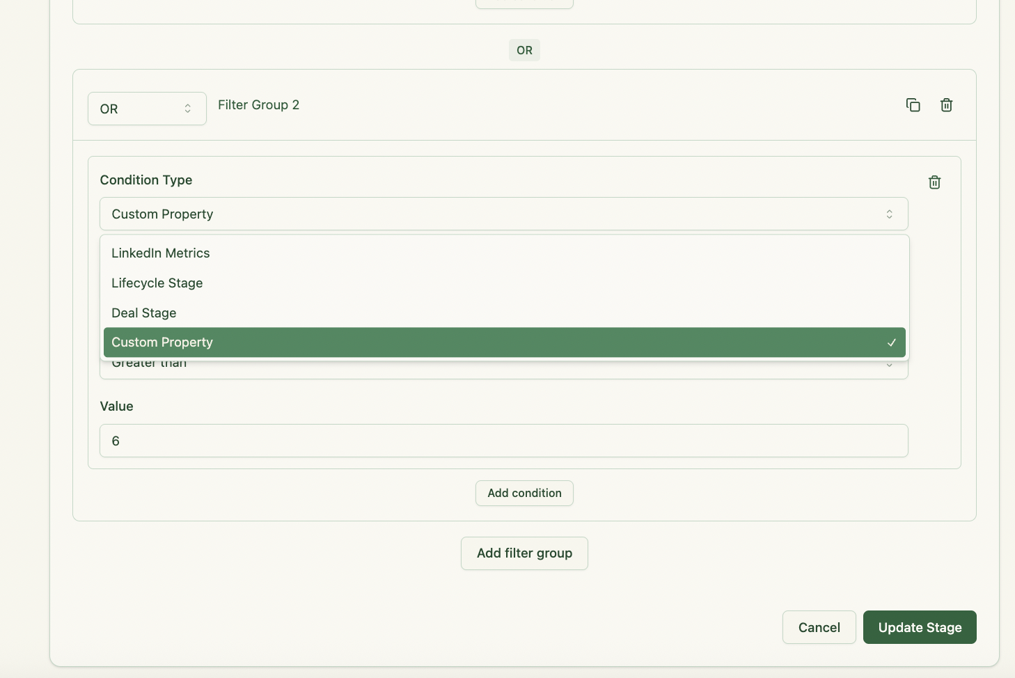 ZenABM ABM stage selection