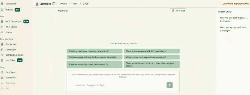 's LinkedIn ads chatbot