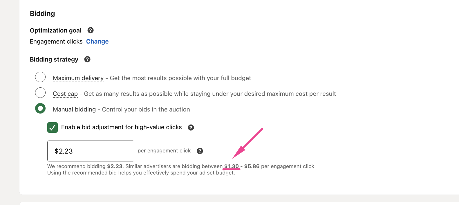 floor bid in LinkedIn ads